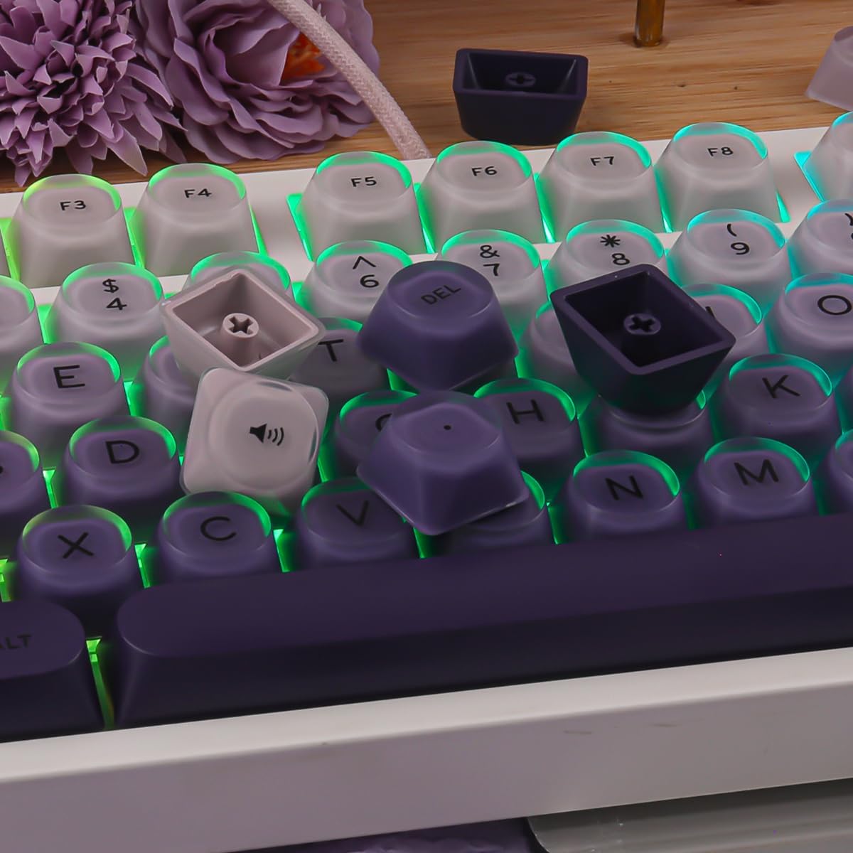 Hyekit Tliquid Foundation Purple HOA Keycaps for Mechanical Keyboards