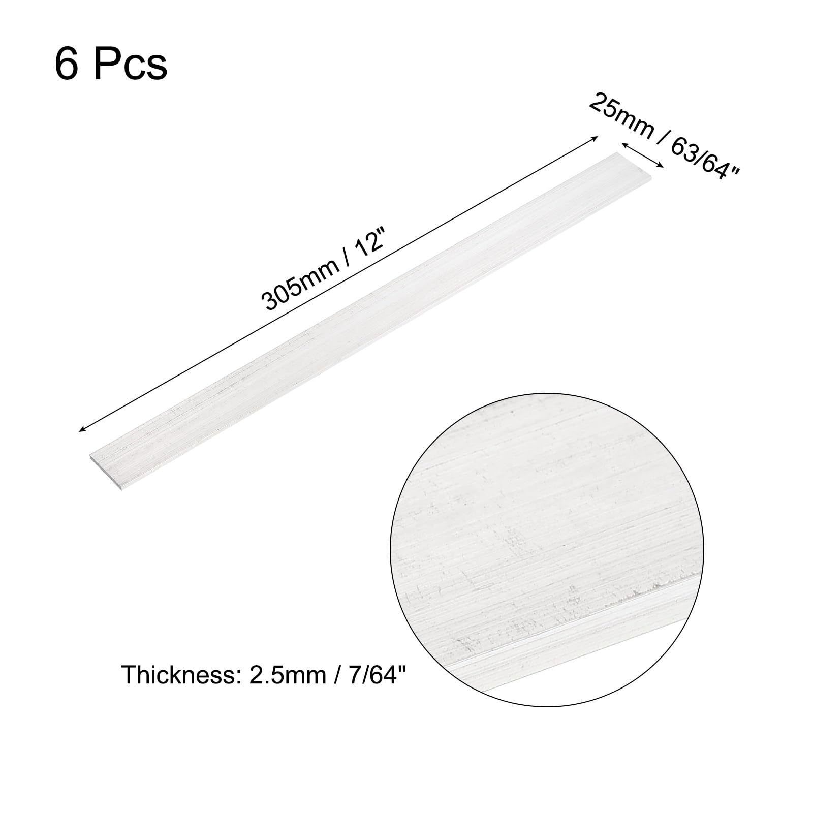 6 Barres Plates En Aluminium 6061 - 305x10x3 Mm, Pour Bricolage, Modélisme, Construction, Usinage