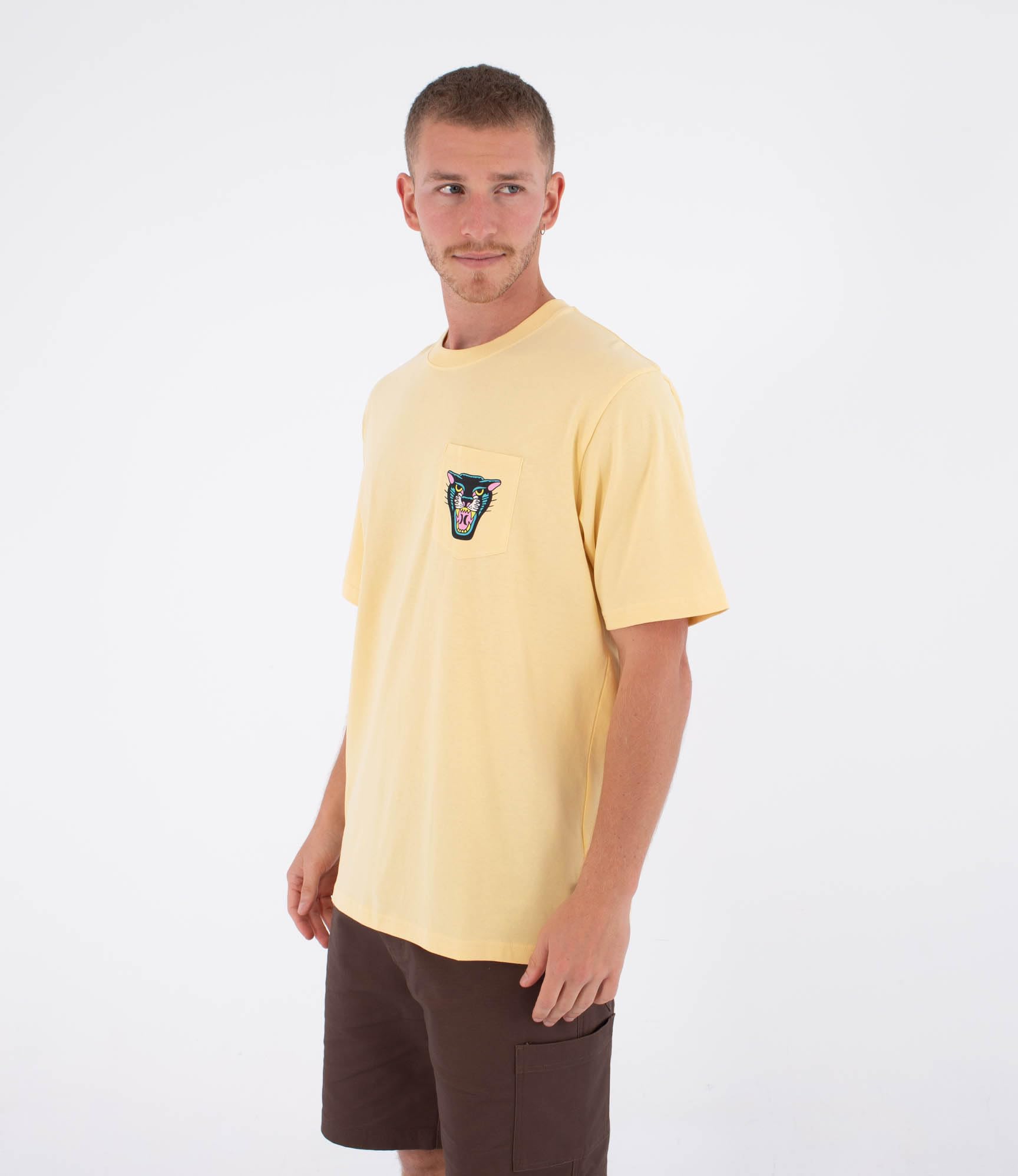 Hurley Mens Short Sleeve Etam Pocket T-Shirt, Yellow, L EU