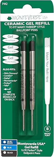 Monteverde Recambio de gel de cerámica sin tapa para bolígrafos Parker, negro (P442Bk)