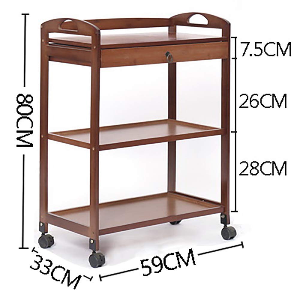 Camiones de Almacenamiento Mano, Cocina Movable Trolleys, Salón de Belleza Carro con Almacenamiento Carteles Carrera de Catecon Rueda de Frenado Universal, Carrito de Rodillo/Brown/M