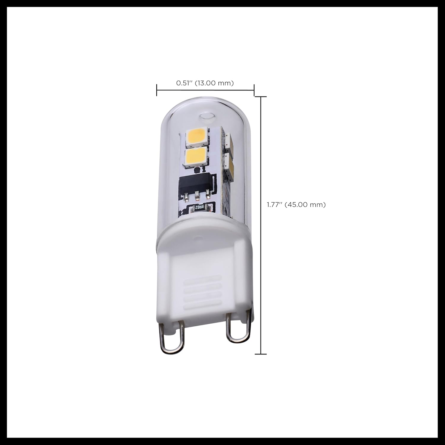 Satco S12329 T4 LED Bi-Pin G9 Base Lamp, 120V Halogen Replacement, 5000K, Clear