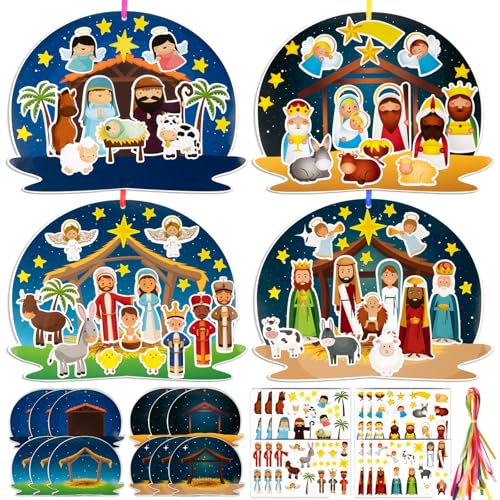 BOOMTOP 12pcs Weihnachten Basteln Kinder Krippe Jesus Geburt Deko...