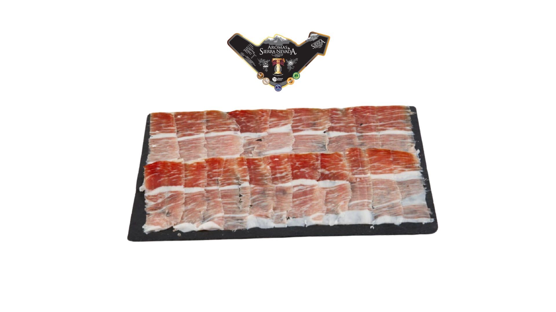 AROMAS SIERRA NEVADA - Jamón Denominación de Trevélez Negro, Curación Superior a 23 meses, Origen España, Curación al Natural en Sierra Nevada,Sin Gluten, Sin Aditivos Ni Conservantes. (8,5kg a 9kg)