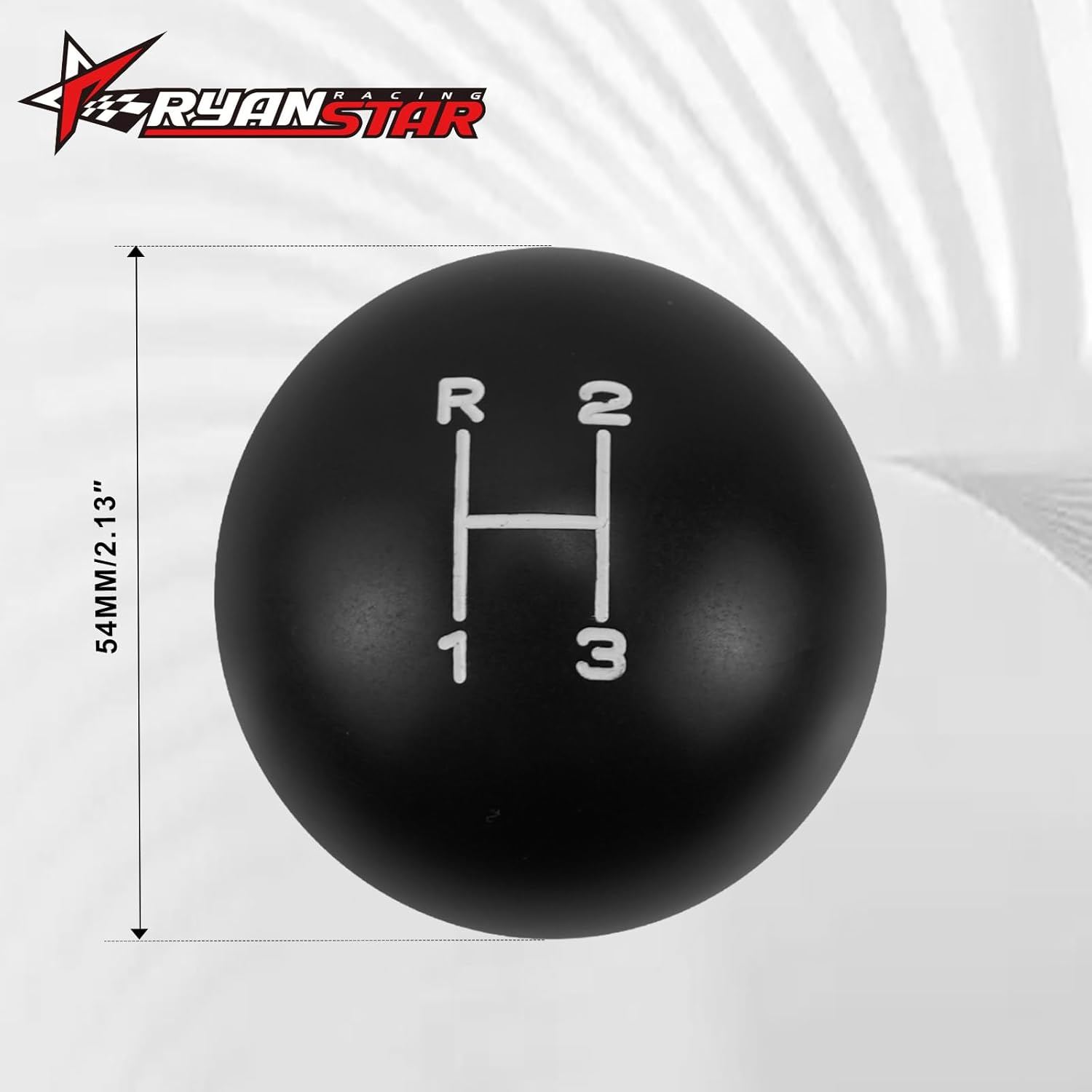 RYANSTAR RACING Aluminum 3 Speed Shift Knob, Black 5/16"-24 Thread Gear Shifter Lever Handle Compatible with Jeep 1941-1978 T90 T14 T15 T150 Classic Manual Transmission Black