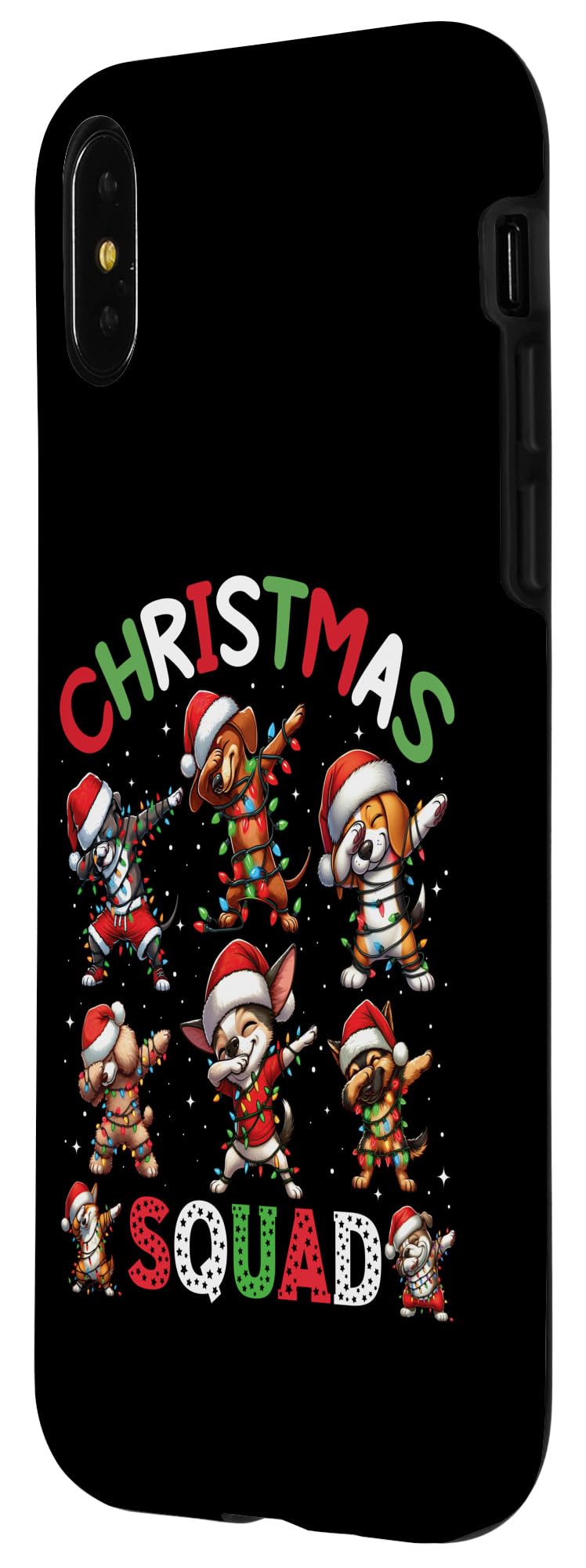 iPhone X/XS Christmas Squad Dabbing Dogs Family Matching Xmas Case - Image 2