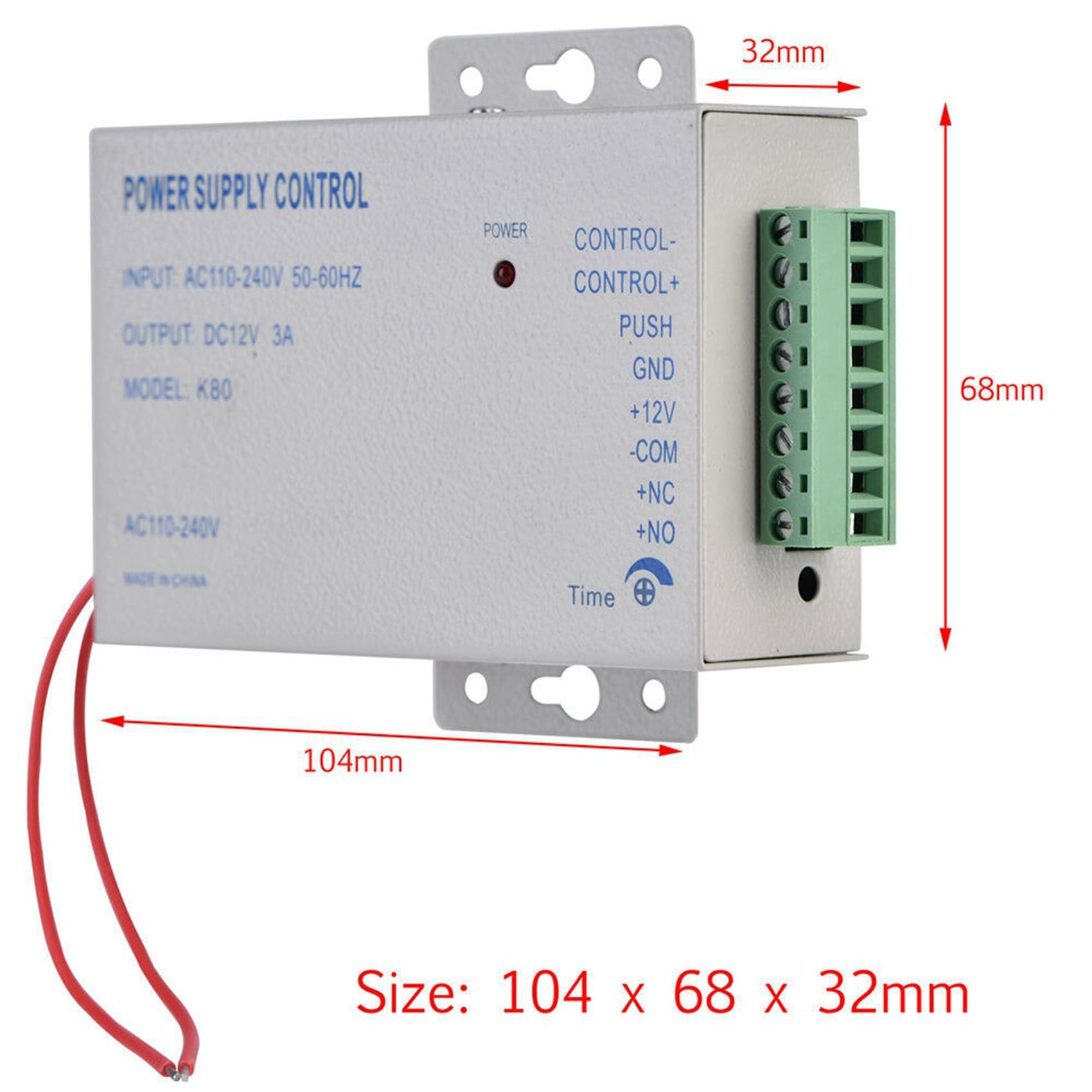 3X System de Acceso una la Puerta K80 Control de Suministro de Energía Eléctrica DC 12V 3A Energía en Miniatura/Cerradura Eléctrica Alimentación/System de Control de Acceso