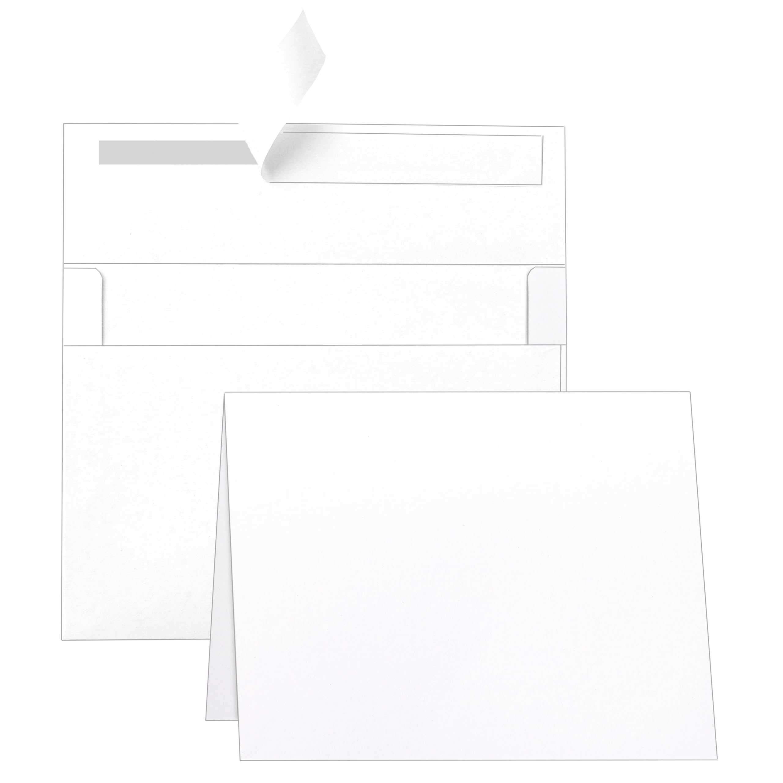 Guakicae White Blank Cards and Envelopes 5 x 7 Heavyweight Folded Cardstock and Printable A7 Envelopes Self Seal 20 packs for Greeting Cards, Wedding