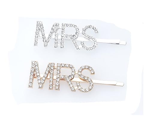 Sowaka BRIDE - 2 pinzas para el cabello vintage de metal dorado plateado con diamantes de imitación, accesorios para el cabello para novia, mujeres