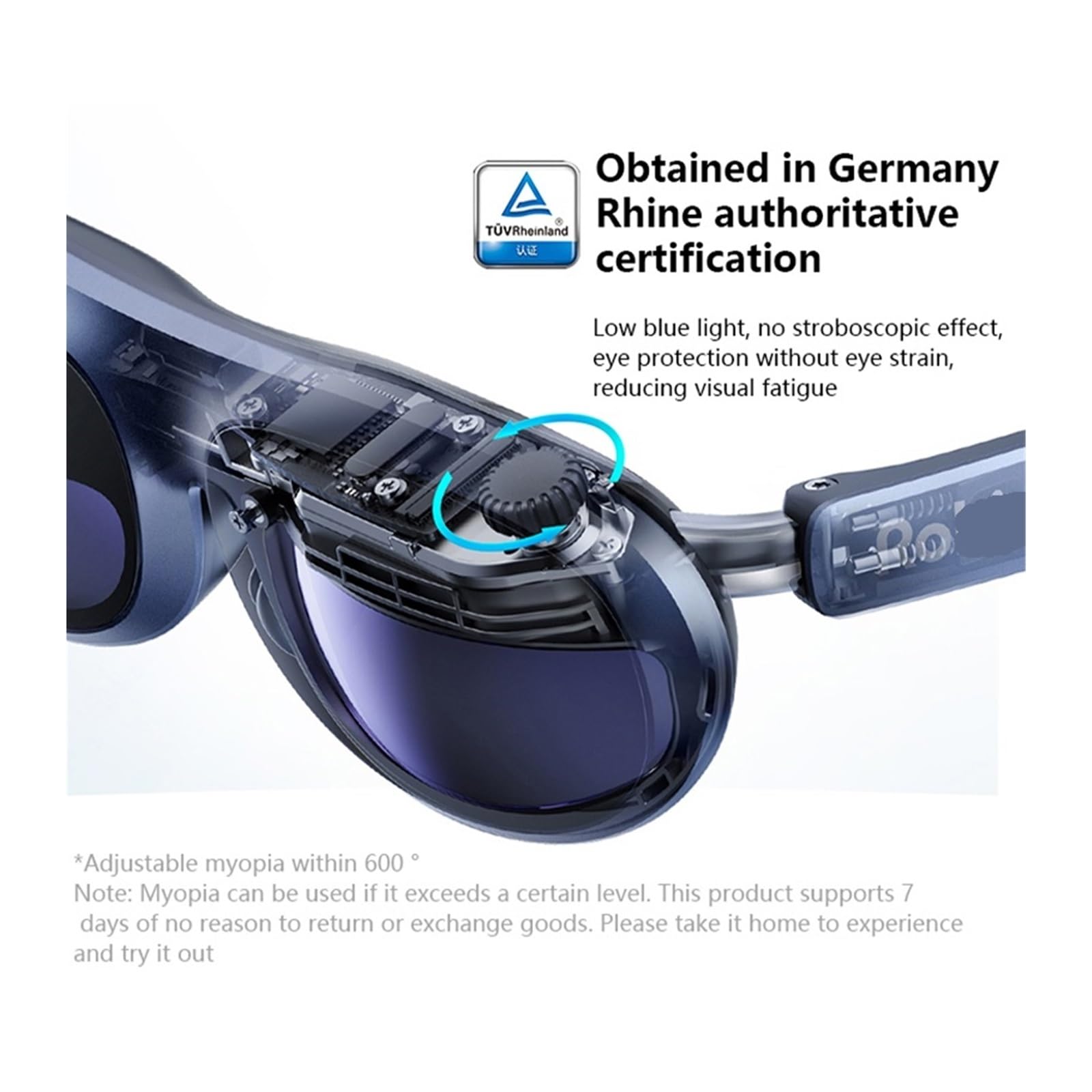 Compatible For Rokid Max AR Glasses Wearable Headsets Smart Augmented Reality Glasses For Video Display Myopia Friendly Portable Massive 1080P(Style 2)