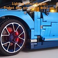 Vista 5 de Kit de luces LED versión mejorada para Technic Bugatti Chiron – Compatible con el modelo de construcción de autos de carreras Lego 42083