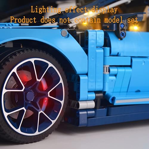 Miniatura 5 de Kit de luces LED versión mejorada para Technic Bugatti Chiron – Compatible con el modelo de construcción de autos de carreras Lego 42083 (juego de