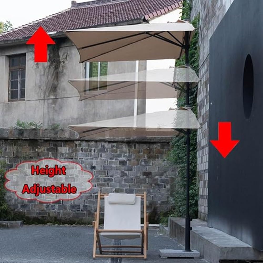 sdneNest Toldo de repuesto para medio paraguas de 8 x 4 pies, paño rectangular de repuesto para sombrilla de patio, cubierta superior de paraguas, rojo vino, 2,5 x 1,3 m