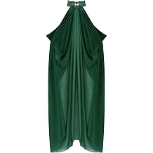 Women Solid Wedding Chiffon Cape Bridal Veil Cloak Halter Long Cape Party Costume