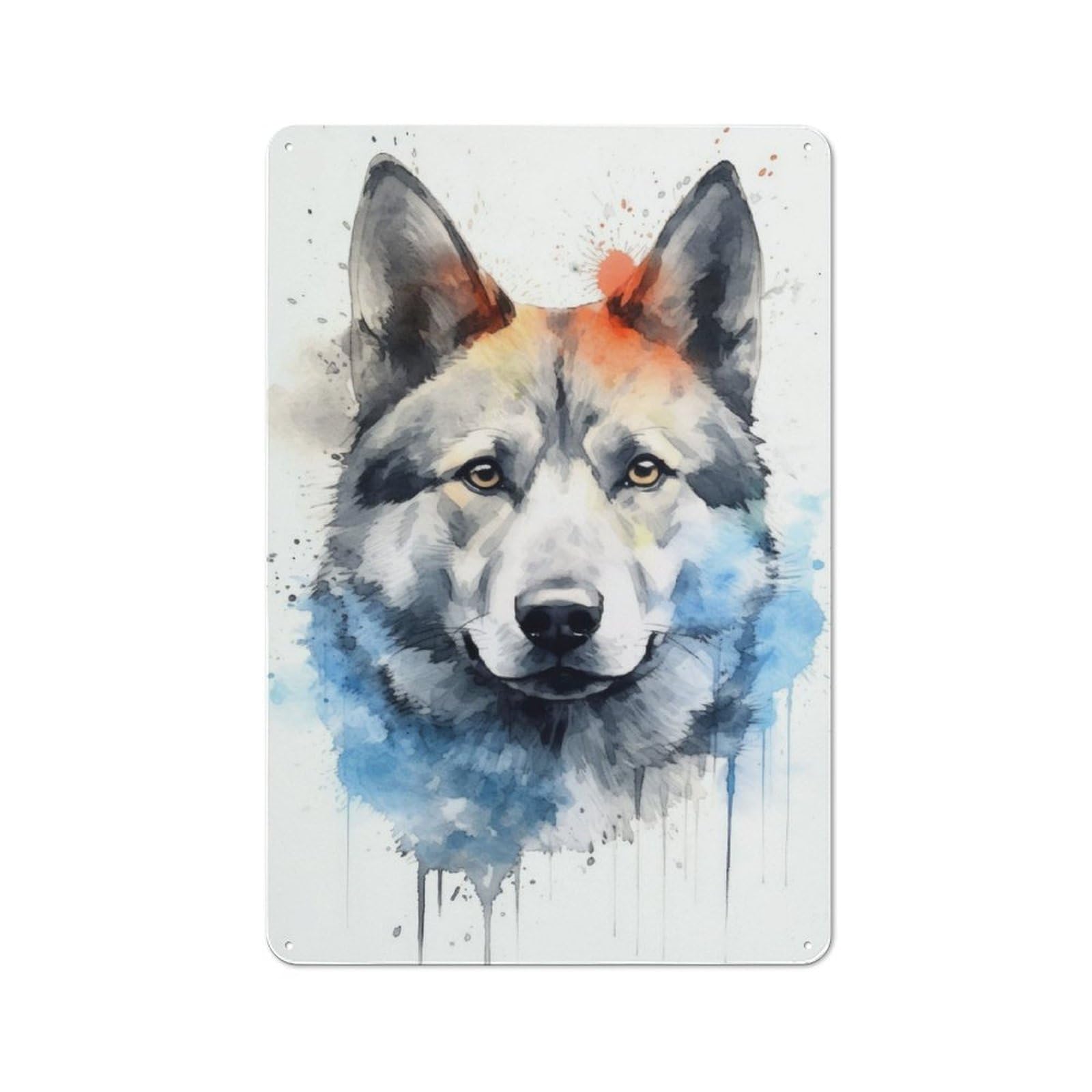 Junmoney Norwegian Elkhound Tin Wall Plaque 30X20cm With For Kitchen Or Home Bar, Metal Sign Decor For Dining Areas And Home Bars