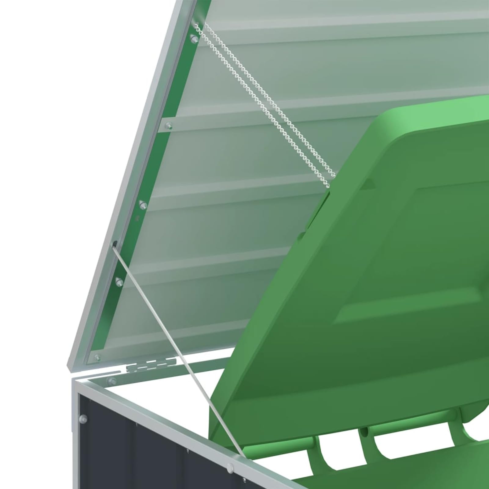 Gecheer Mülltonnenbox für 3 Tonnen Anthrazit 216x81x115 cm Stahl, Mülltonnenverkleidung Müllbox für Vorgärten Seitengänge Mietwohnungen4006181