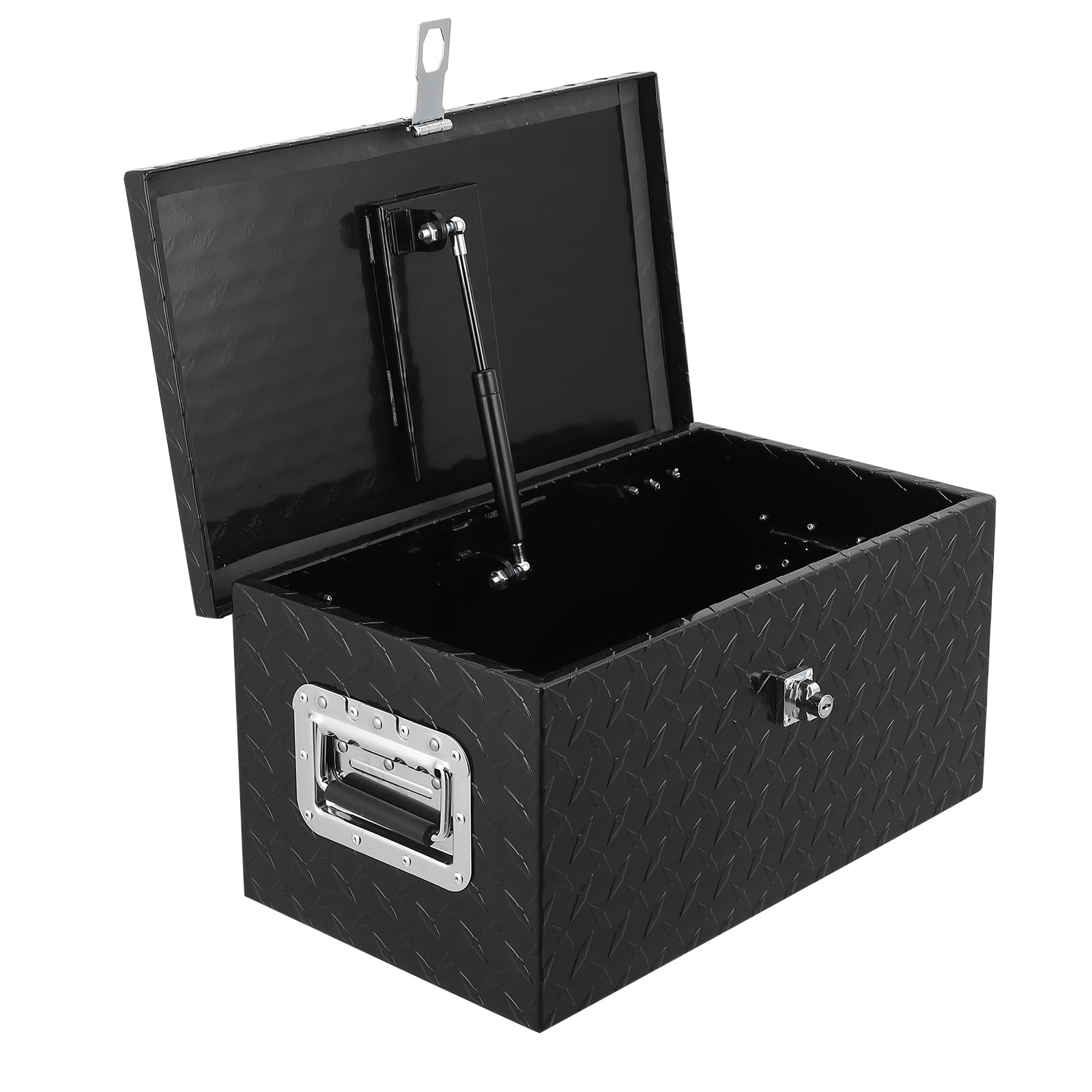 Robusta cassetta portautensili per cassone pick-up 20" - Alluminio diamantato impermeabile - Serratura sicura e maniglie laterali - Ideale per camion, RV, rimorchio, furgone - Modello nero