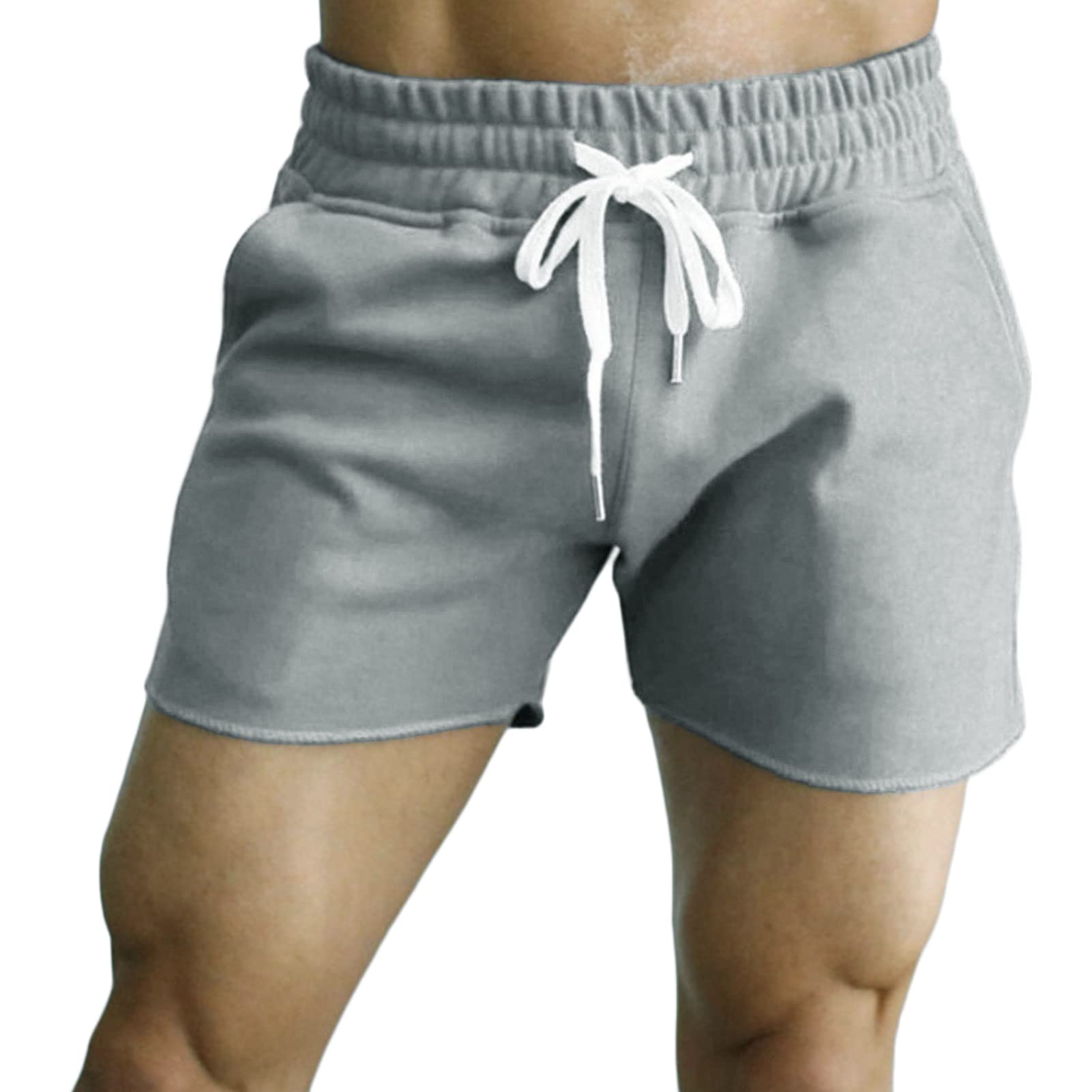 JEsilunmaMY Summer Running Shorts for Men Drawstring Elastic Waist Outdoor Sports Shorts Athletic Workout Training Gym Shorts