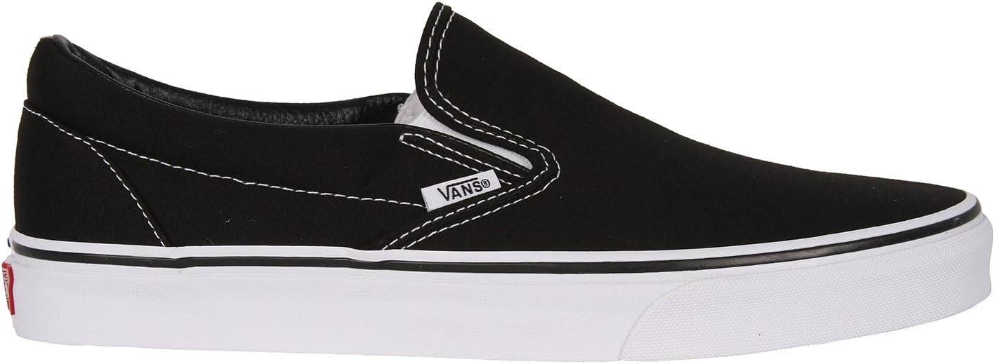 Vans Men's Slip-On(tm) Core Classics, Black Shoe White Sole, 12 M US