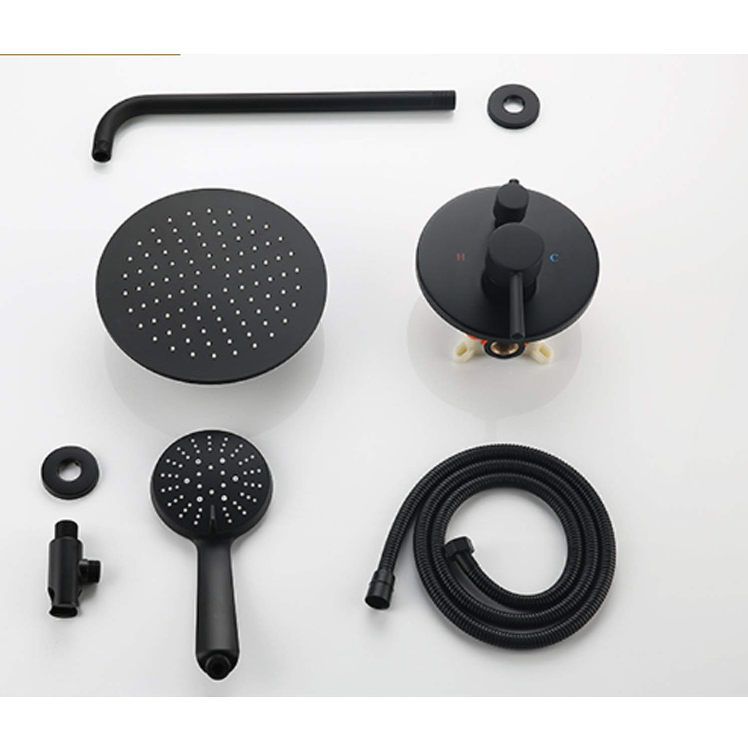 Générique douchetteSystème de Douche pour Baignoire, Ensemble de robinets de Douche muraux avec Pomme de Douche à Pluie Haute Pression et Ensemble de Pomme de Douche pour Salle de Bain Noir Durable
