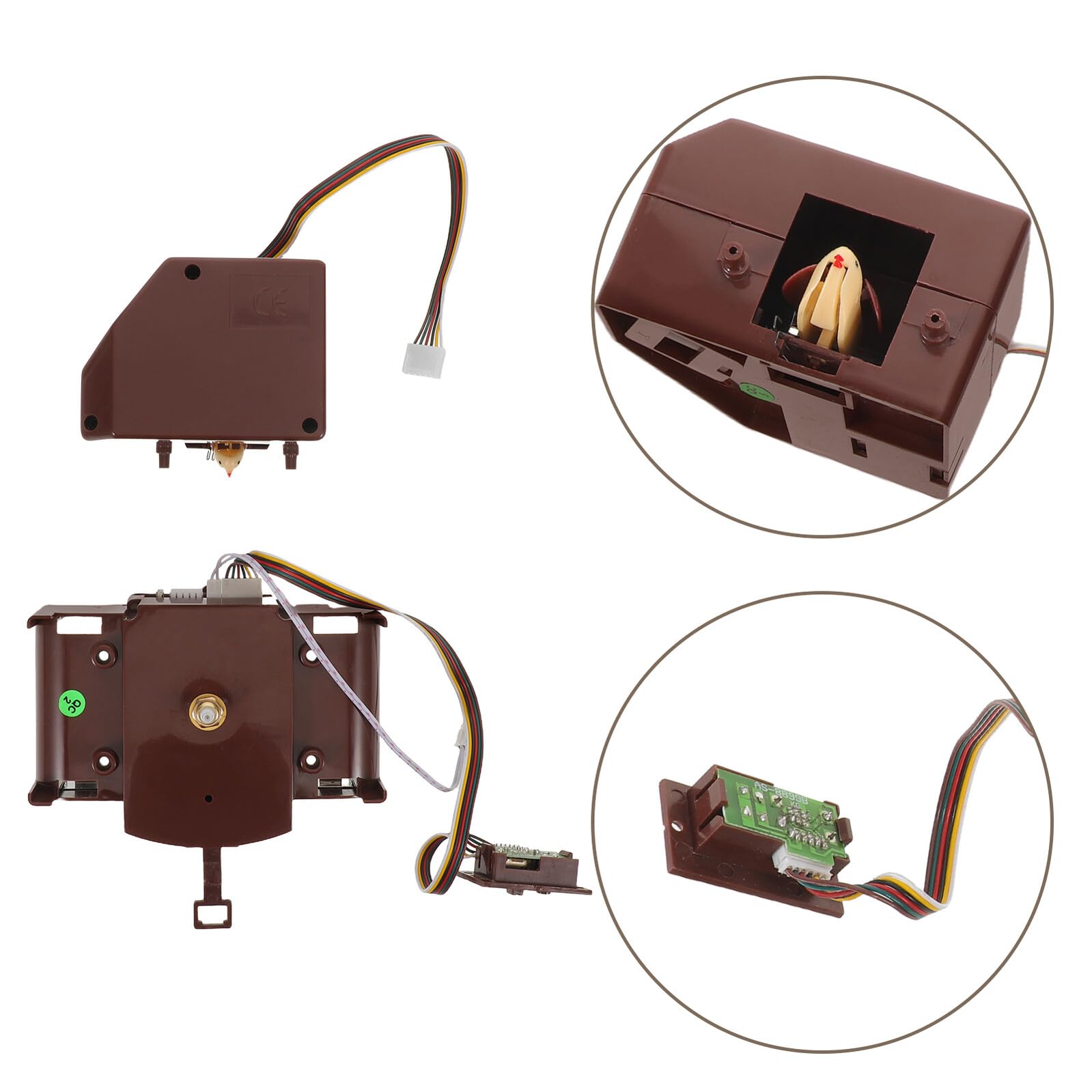 Angoily Mouvement d'Horloge à Coucou Quartz Musique et Mécanisme Rotatif Pièce de Remplacement DIY Précise pour Horloge Murale Rétro Contrôle Lumineux et Sonnerie Réglable Compatible