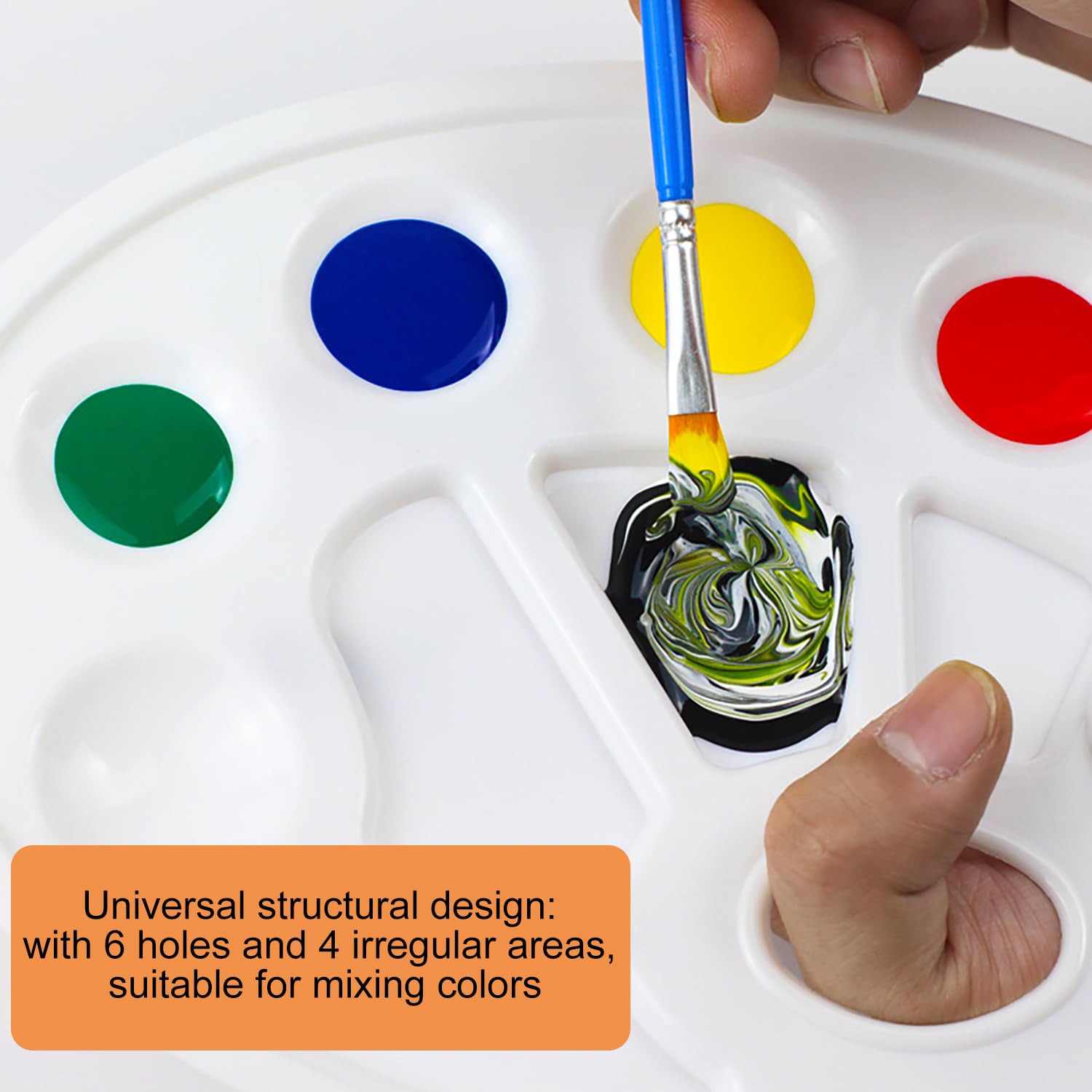 Tavolozza Pittura Rotonda 6 Pezzi - Per Colori A Olio, Acrilici E Acquerelli, Diametro 17cm - Foto 2