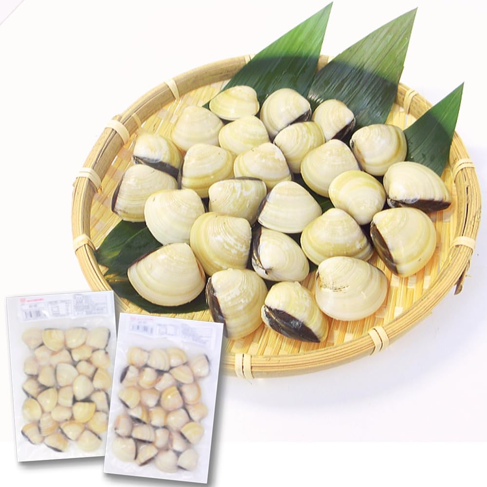 ハマグリどっせ〜！！ Amazon.co.jp: 殻付きはまぐり 蛤 1Kg (500g×2) ボイル ハマグリ 真空