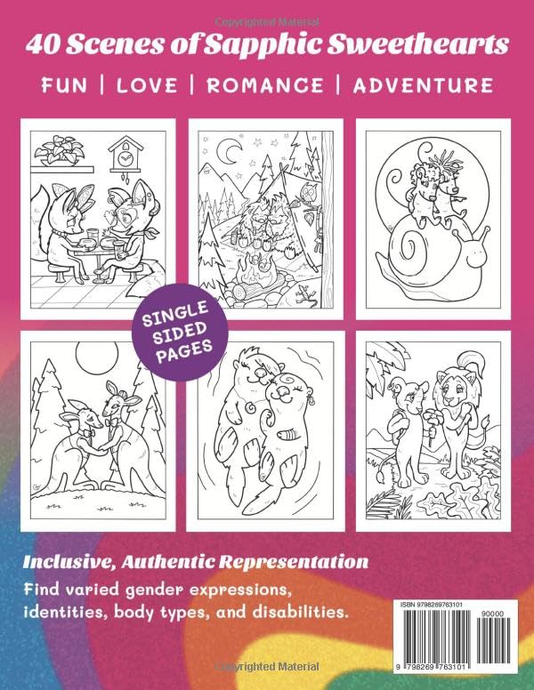 LOVER GIRLS: Queer & Cozy Coloring Book of Cute Animal She/They Couples in Love | Gift Idea for Lesbian, Nonbinary, Bisexual, and LGBTQ+ Adults, Teens, Kids, Allies, and Pride Month