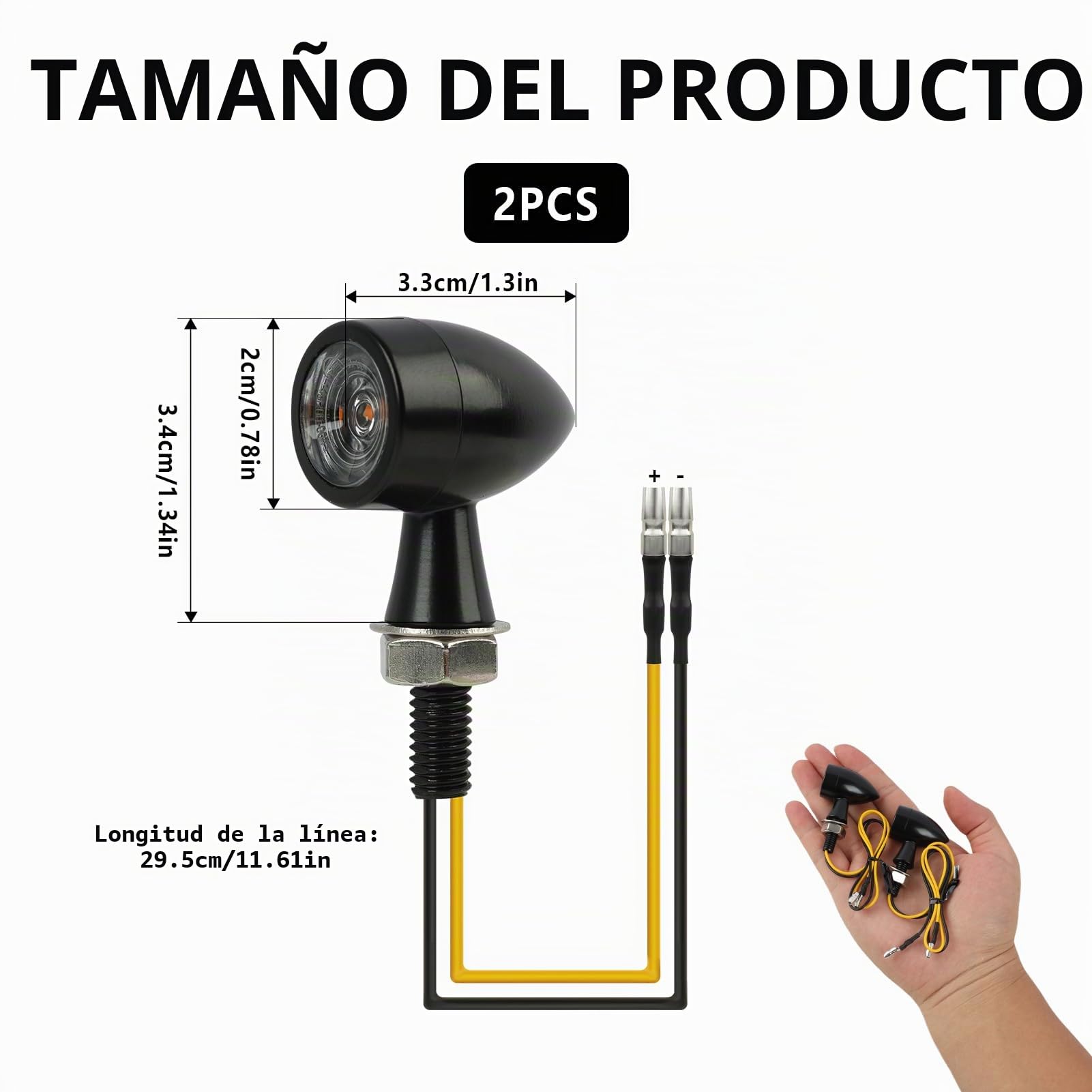 2 Piezas,Intermitentes LED para Moto,Universales 12V, Mini Indicadores de Dirección de Zinc Fundido, Diseño Retro, Impermeables, Apto para la Mayoría de las Motocicletas