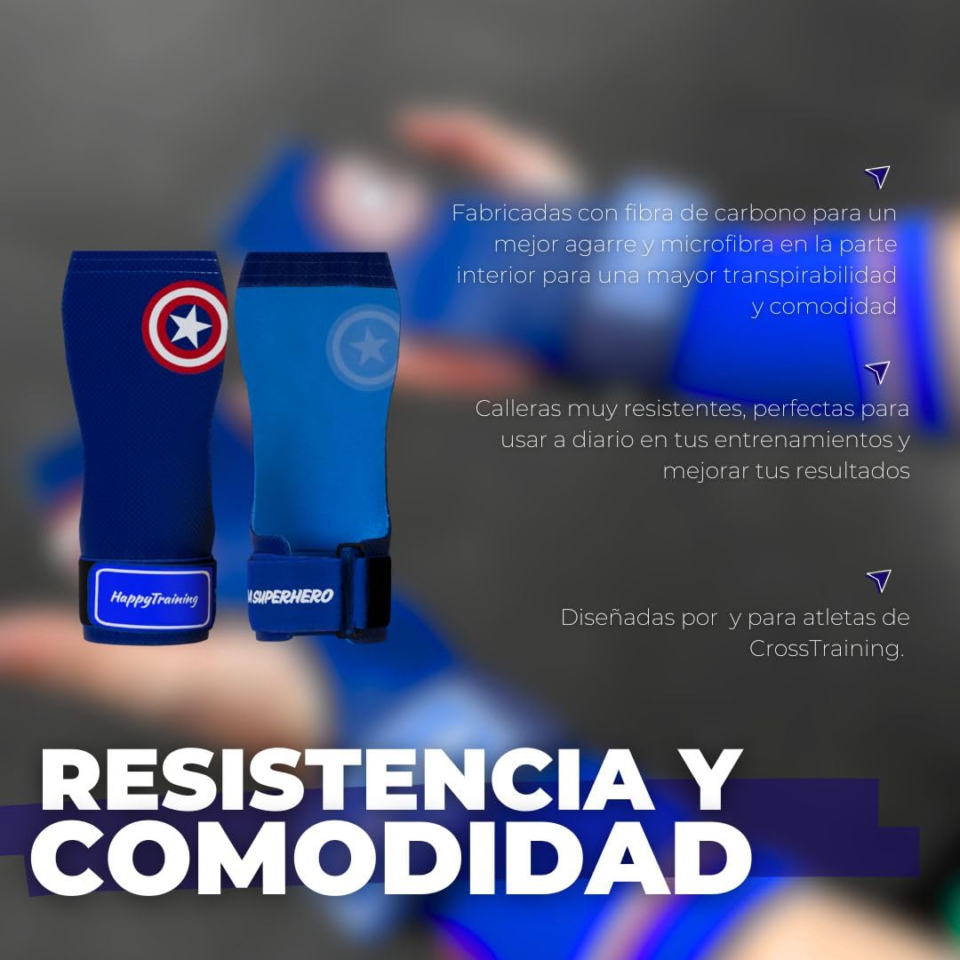Calleras para Crossfit, Calleras Mujer, Hombre | Calleras para Crossfit con Magensio | Evita Lesiones y Mejora el Agarre (con Magnesio, Large)