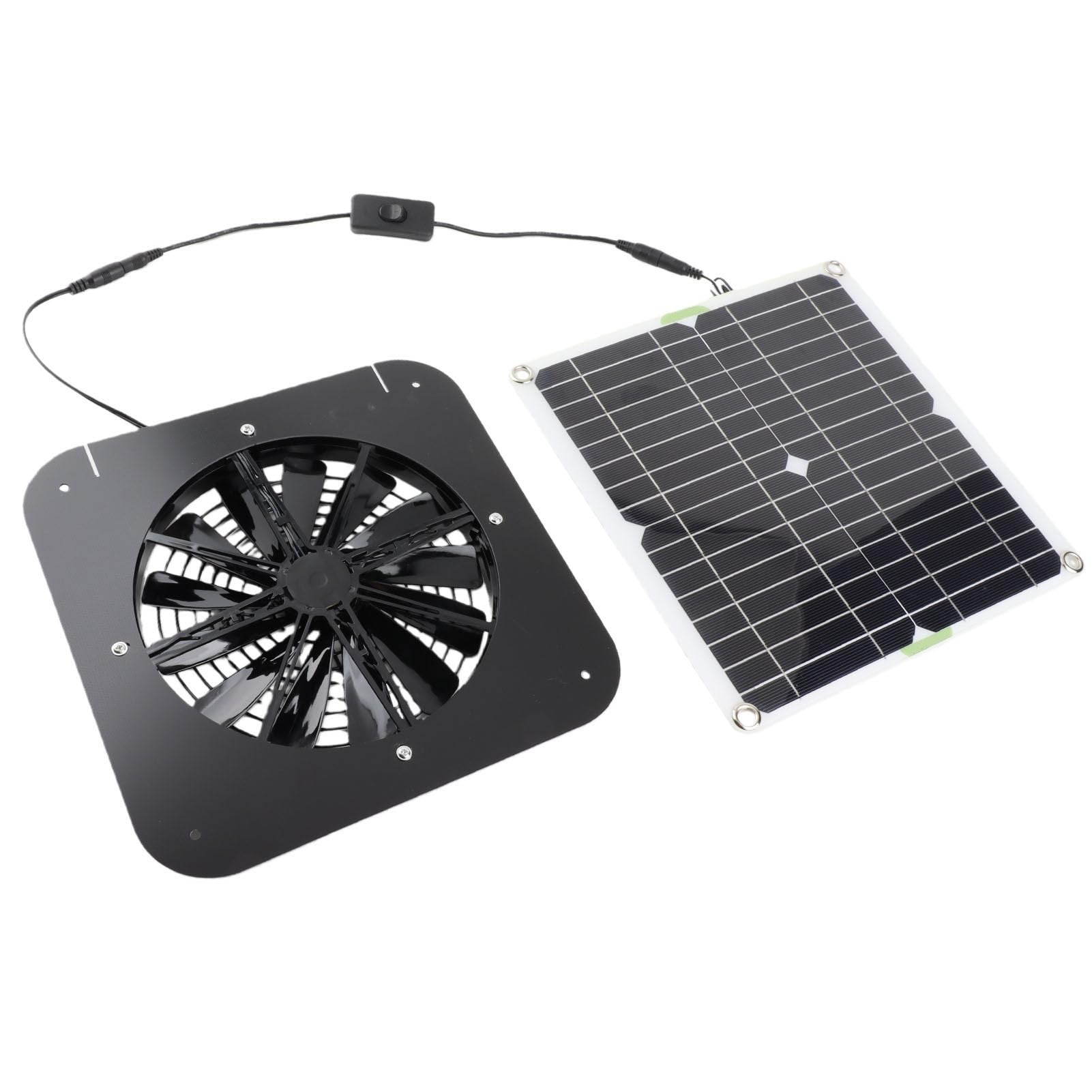 Rengue Ventilatore di Scarico Solare Ventilatore di Ventilazione | Silicone Monocristallino, Cavo di Commutazione, Adatto per Pollaio, Serra, e Soffitta