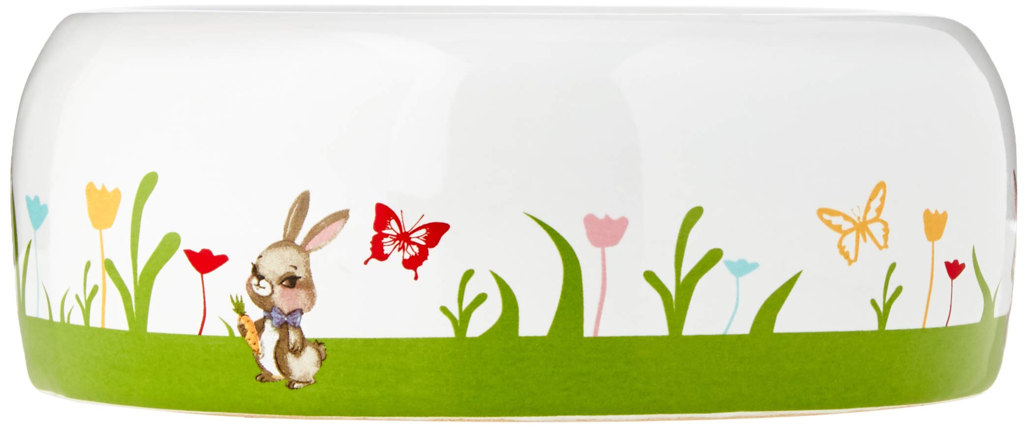 Nobby Mangeoire en céramique Blanc/Multicolore 500 ML pour Lapin, Moderne, Petites races, Aliment sec, Extérieur, Printemps