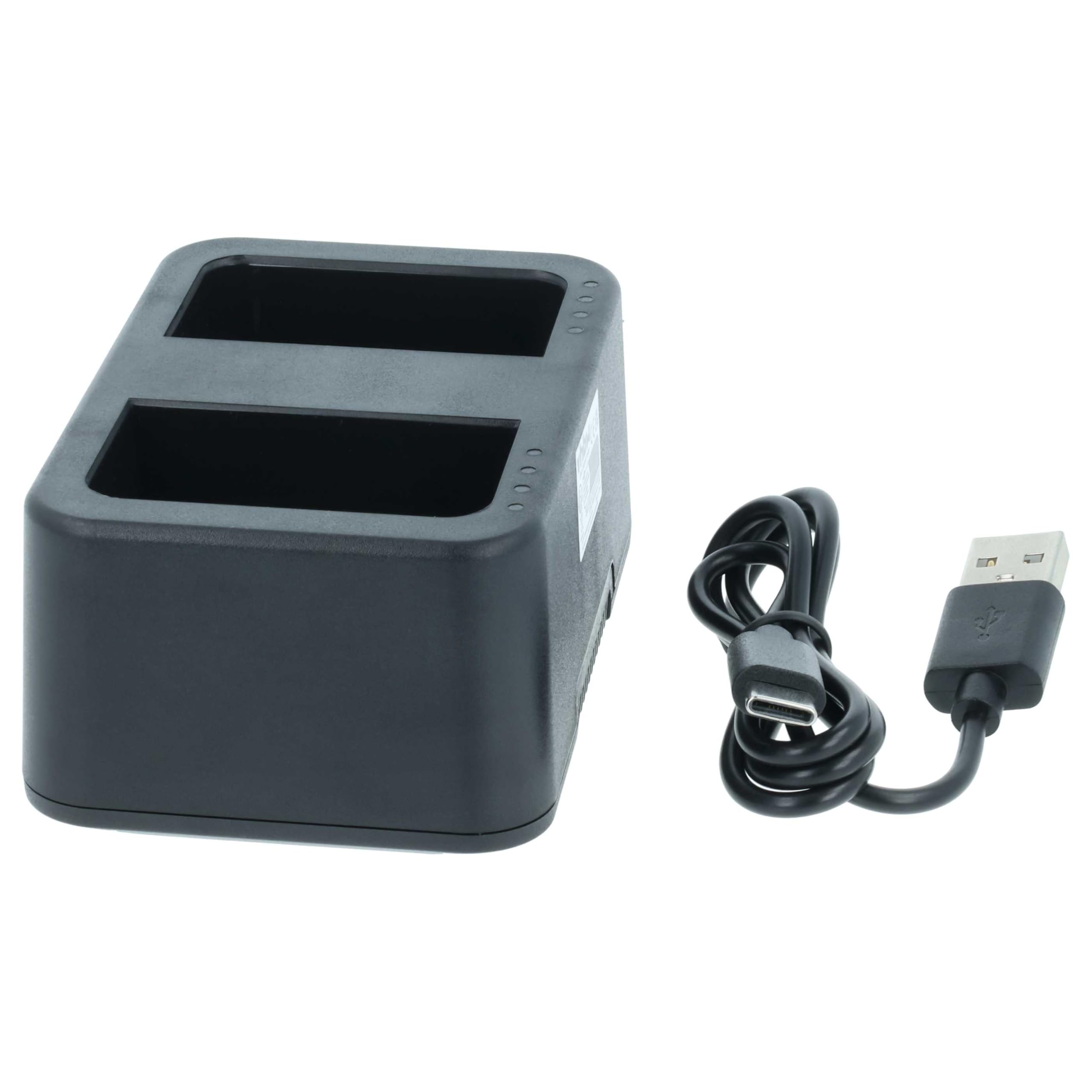 vhbw Dual USB Ladegerät kompatibel mit DJI WB37, Ronin 4D Kamera/Akku - Ladeschale