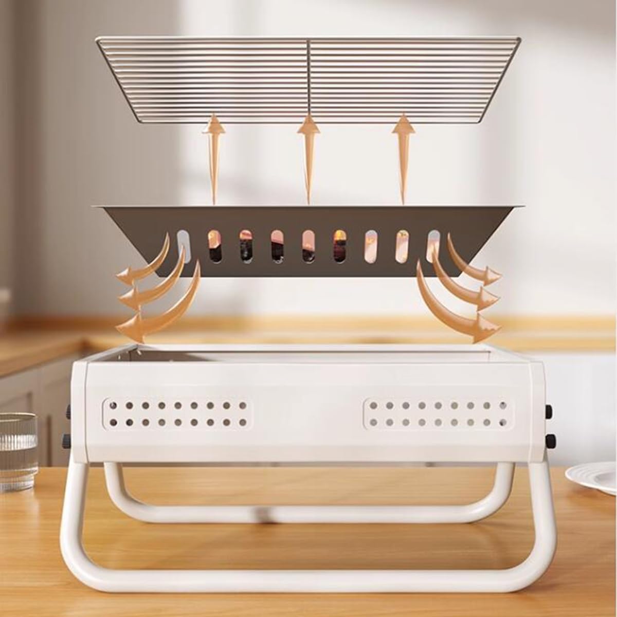 Grill Barbecue Pieghevole Barbecue A Carbone Portatile, Griglia A Carbone Da Balcone, Piccolo Grill Da Tavolo All'aperto Per Campeggio, Picnic, Giardino, Spiaggia, Festa (Color : /Black)