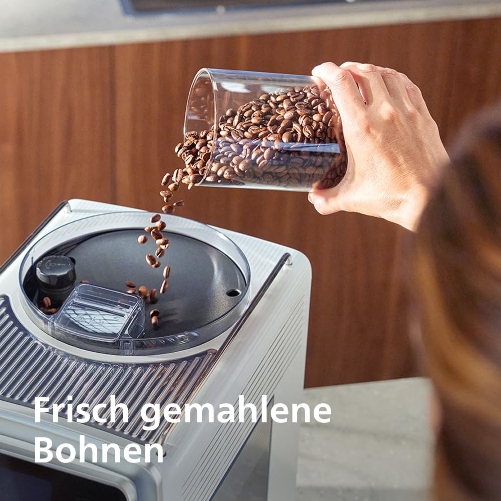 PHILIPS LatteGo Pro Aromis Kaffeevollautomat – BrewExtract Technologie, LatteGo Pro, 50+ heiße & kalte Getränke, mit einfacher Reinigung, intuitives Display und Barista-Assistent, Silber (EP8757/20)