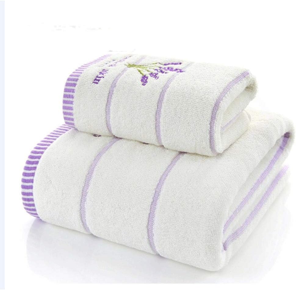 Elegant Lavender Cotton Towel Set for Adults Face Bathroom Hand Bath Towels(OneColor)