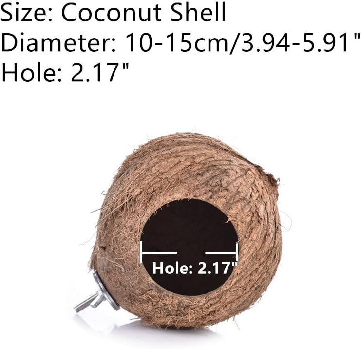 Hypeety Pet Bird Breeding Nest Coconut House Swing Ladder Toys Parrot Parakeets Finches Hamster House Natural Nest Lovebird Cage Hanging Swing Perch (C:Coco Cage Perch Toy) : Pet Supplies