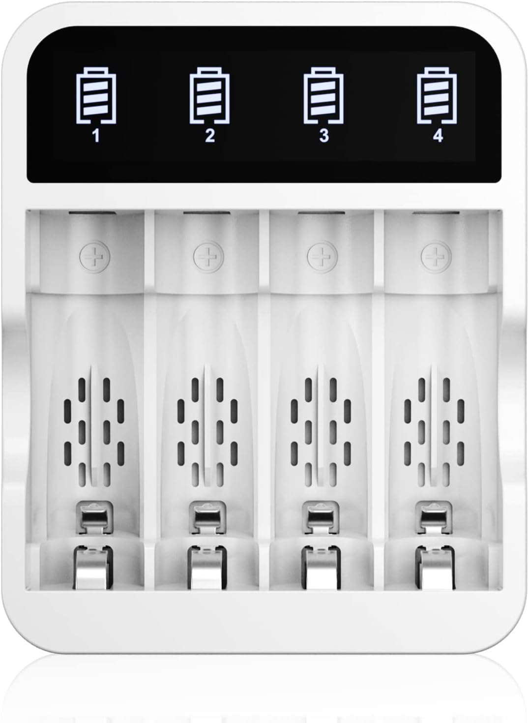 EBL AA AAA Battery Charger with LCD Display - Individual Battery Chargers for AA AAA Ni-MH/Ni-CD Rechargeable Batteries