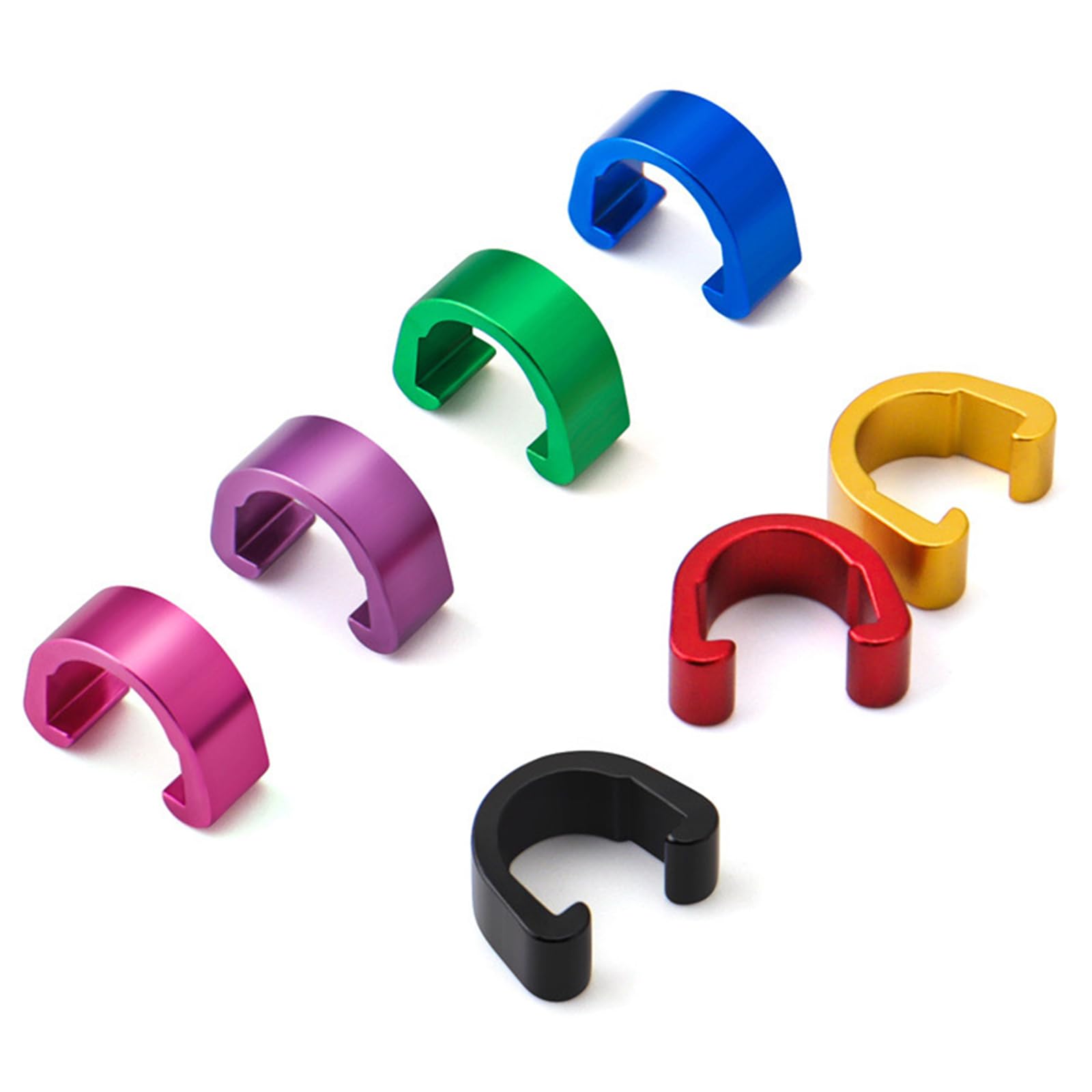 Fuchooky Lot de 10 Clips de Guidage de câble de Frein de vélo en Alliage d'aluminium, réglables, à Coller, avec Clips en C pour Cadre, Fourche Fuchooky Lot de 10 Clips de Guidage de câble de Frein de vélo en Alliage d'aluminium, réglables, à Coller, avec Clips en C pour Cadre, Fourche