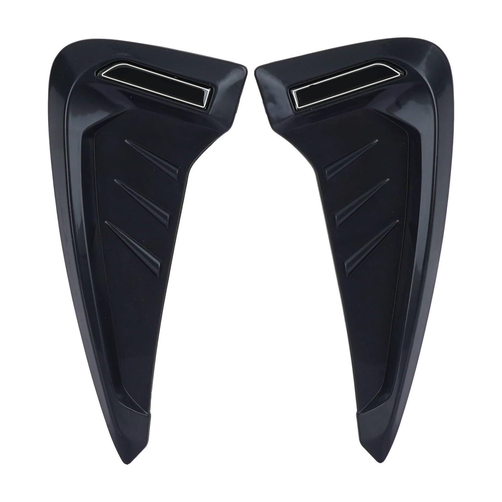 Bonnet Vent Hood Flow Intake Cover 2pcs Car Air Vent Cover Trim Sticker Universal Air Intake Grille Inlet Decoration(Black)