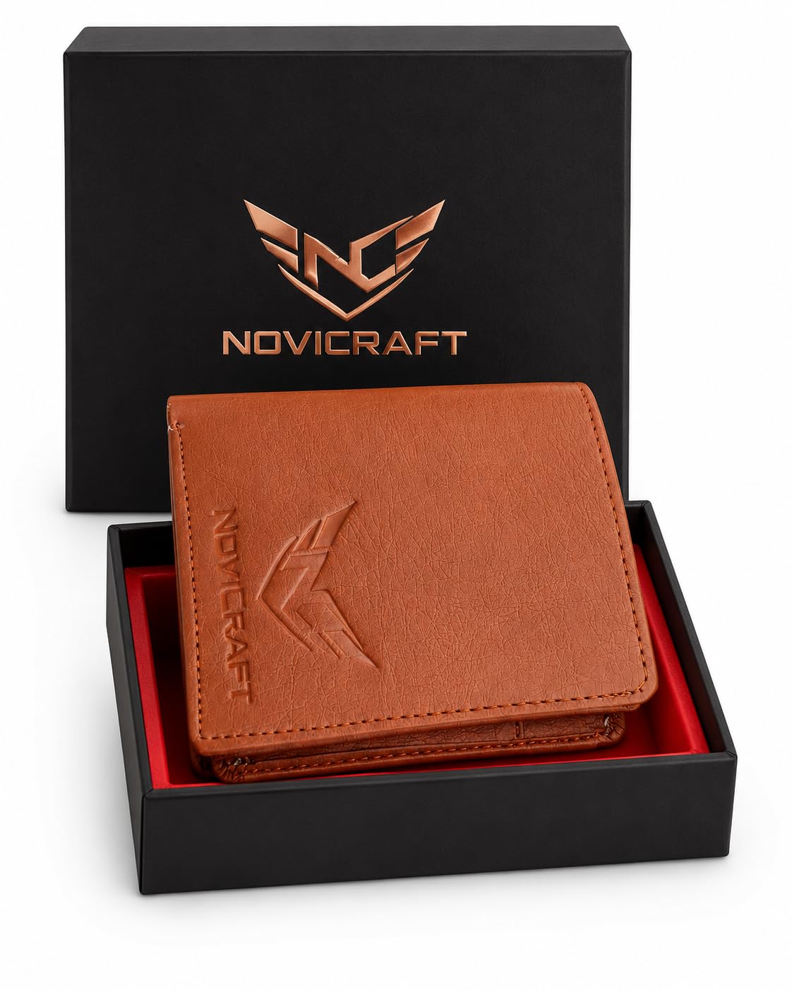 Casual Artificial Leather Wallet | Multiple Card Slots | ID Window | Coin Pocket | Double Cash Compartments | Durable Bifold Wallet for Daily Use Tan-picture-15