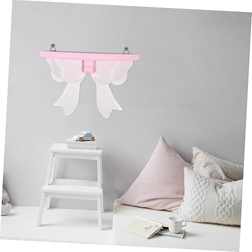 Miniatura 2 de IMIKEYA Estante de madera para pajarita, estantes de exhibición de pared de madera, soportes flotantes para bricolaje, estantes flotantes,