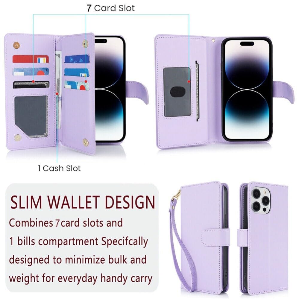 Étui double portefeuille iPhone 7 Plus / 8 Plus anti-perte de cartes