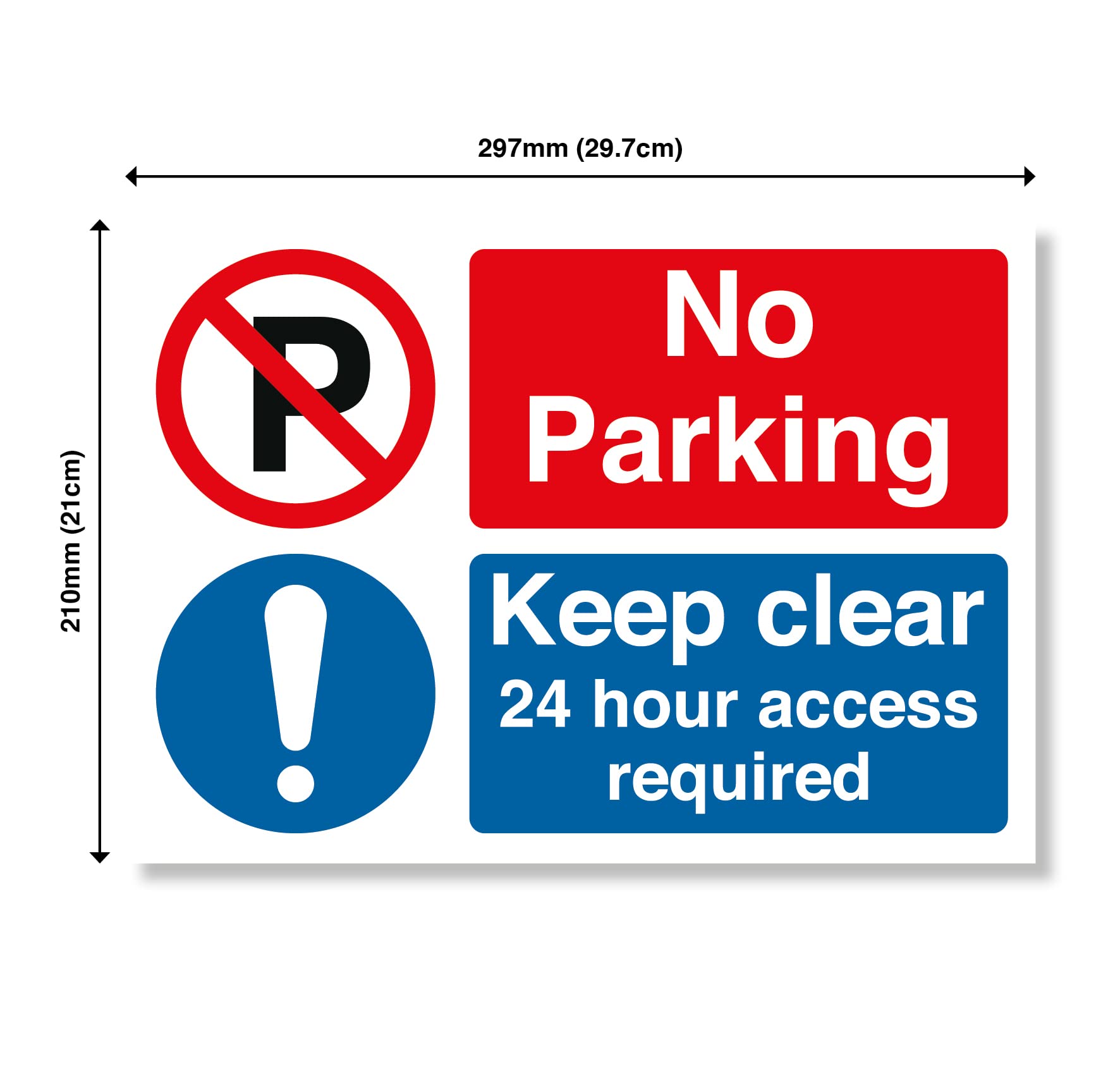 Punkcards, 4 x No Parking Keep Clear, 24 hour access required, Safety Sign, Warning Sign, A4 210mm x 297mm 3mm Foamex - Image 3