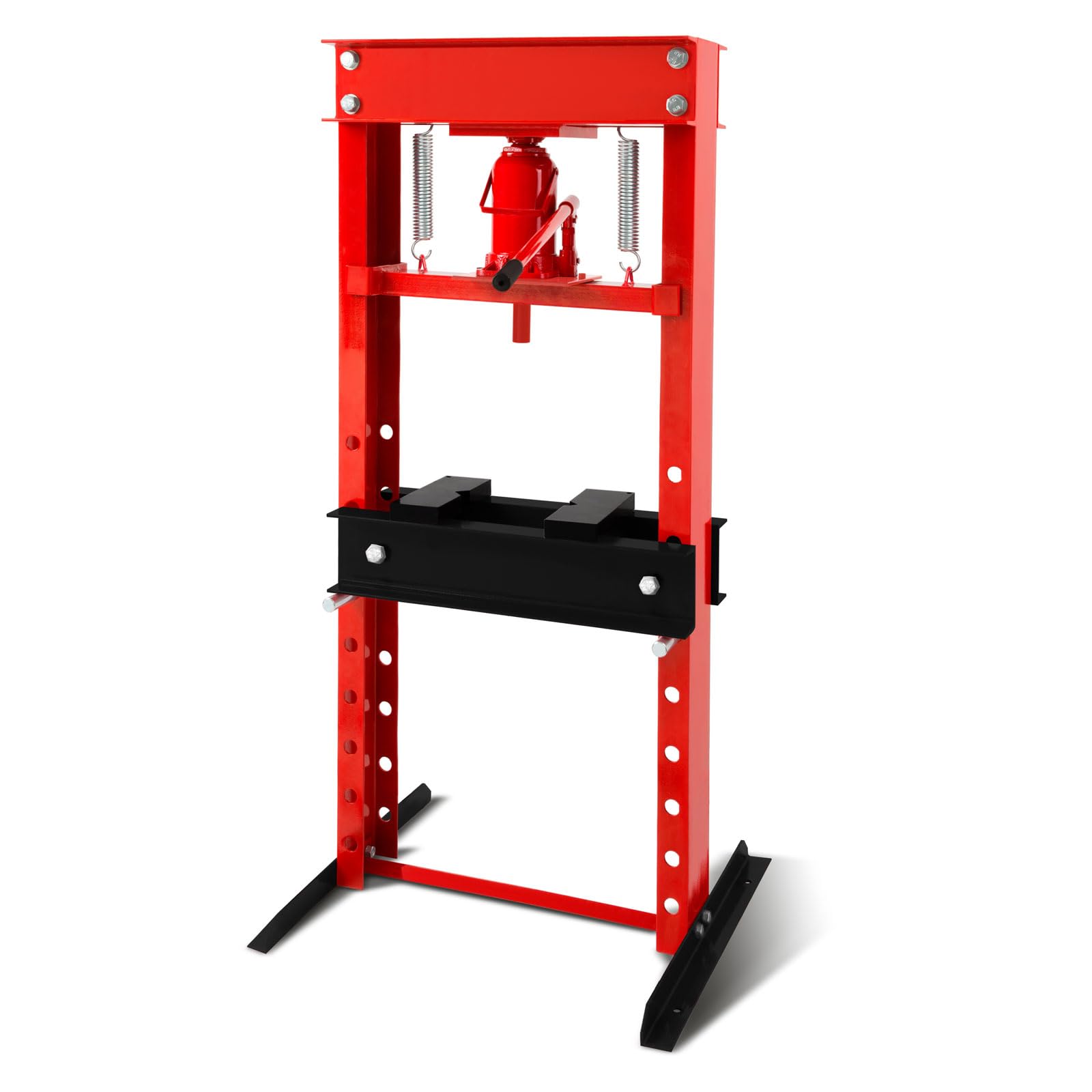 EBERTH Pressa idraulica da officina 12T, regolabile a 8 posizioni, altezza massima di lavoro 750 mm, larghezza di lavoro 430 mm, altezza totale 1335 mm, 2 ganasce di supporto, cilindro idraulico