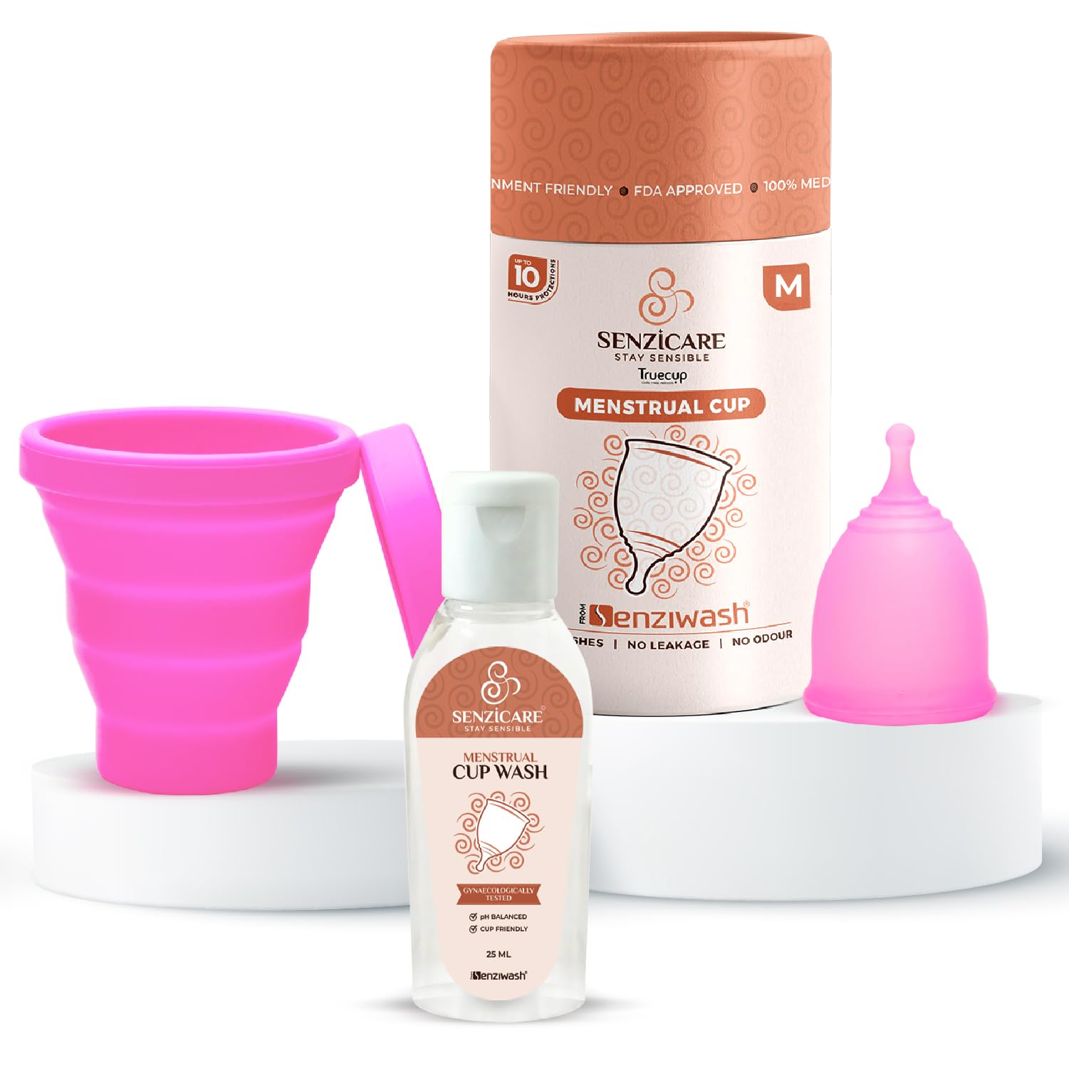 Senziwash Truecup Medium Reusable Menstrual Cup & Sterilizer Cup With Cup Wash|No Rashes,Leakage Or Odour|100% Medical Grade Silicone|Fda Approved (Medium Cup + Cup Wash + Sterilizer),Pack of 3 Count (B0BJ1X2WYY) Amazon Price History, Amazon Price Tracker
