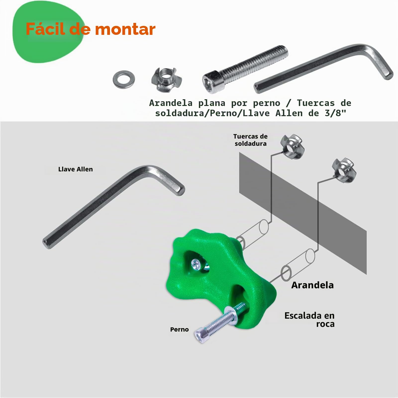 CIMOYBAI 15 Piezas de Soportes de Escalada, Piedras de Escalada para Niños al Aire Libre, Soportes de Pared de Escalada Niños con Tornillos de Fijación para Torre