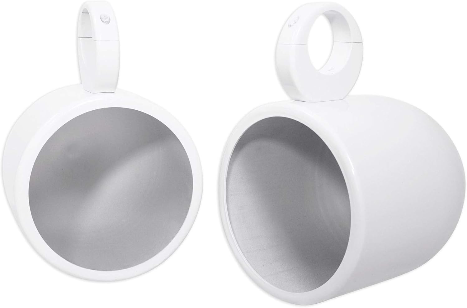 Rockville Pair MAC90W 8 White Aluminum Wakeboard Tower Speaker Pod Enclosures for Polaris RZR/ATV/UTV/Cart