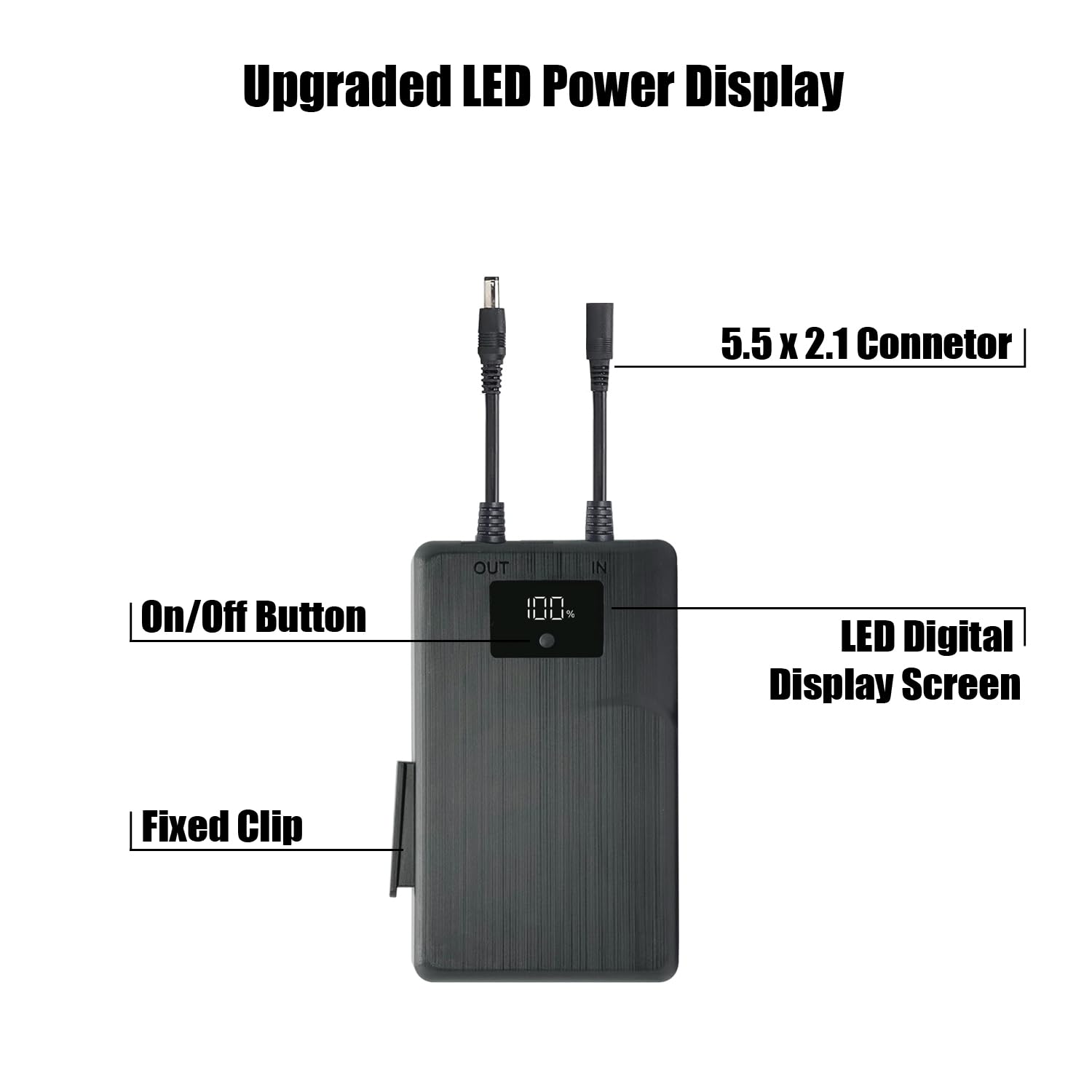 STAIGO Portatile Batterie CPAP avec affichage LED, connexion DC pour ResMed AirMini/AirSense 9/10/11/ AirCurve 10/11 [75.92Wh]