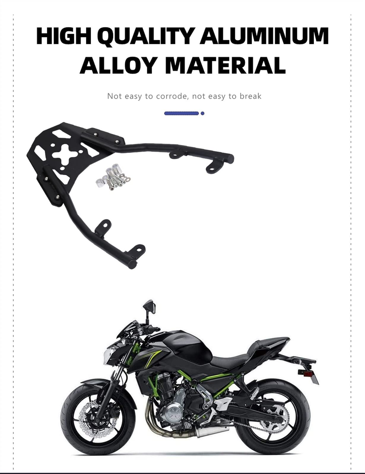 Portapacchi Posteriore Per Moto Kawasaki Ninja 650 / Z650 (2017-2024) - In Alluminio, Per Bagagli E Accessori